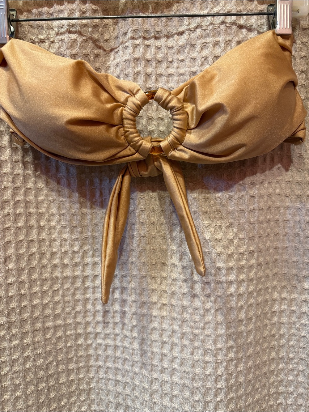 ⚜️ gold strapless HEAT Swimwear bikini top sz M